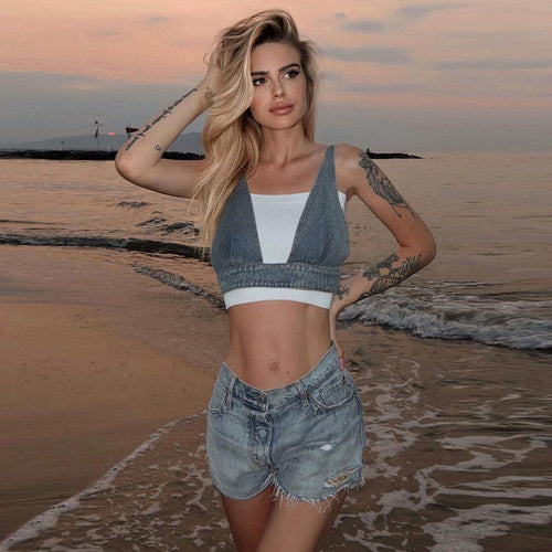 Arden Denim Vest Bra
