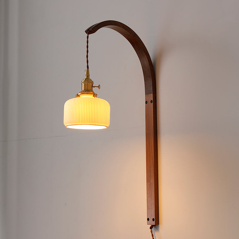 Breakfast Living Room Background Wall Study And Bedroom Bedside Lamp Walnut Wall Lamp / Type A / AU