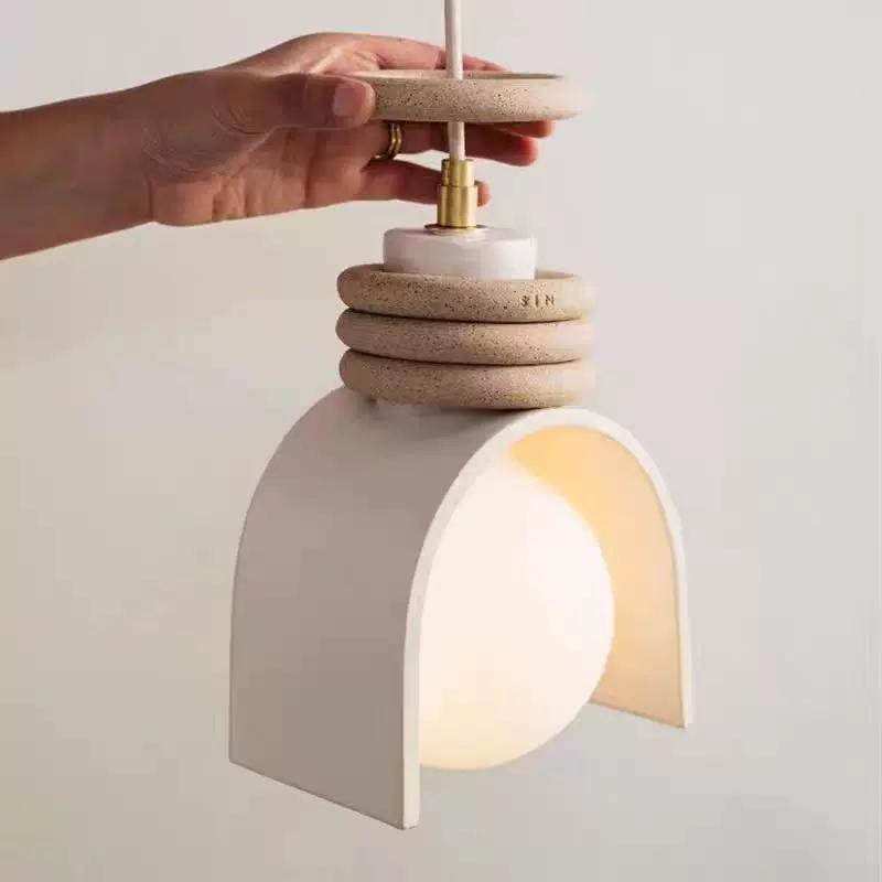 Chinese Style Bedroom Bedside Hanging Line Lamp American Retro / Orange / Warm Light