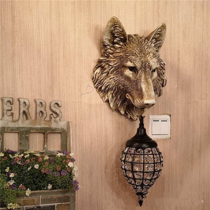 Country Retro Personalized Wall Lamp Bar Cafe Theme Restaurant B & B Inn Resin Decorative Wall Lamp / 110V Gray