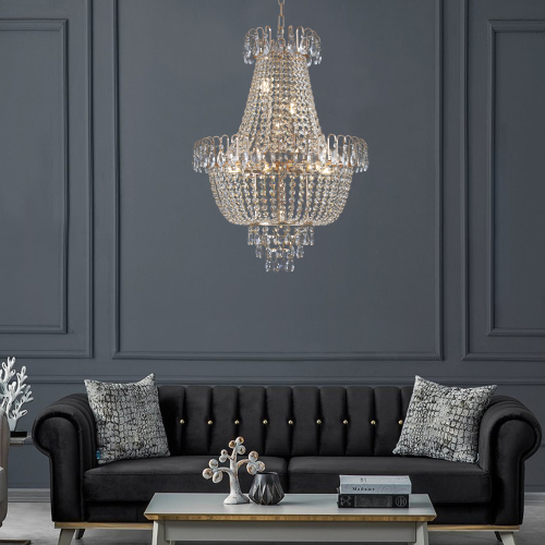 Golden Crystal Chandelier, Large Modern Luxury Chandelier, Suitable For Living Room, Dining Room, Bedroom, Hallway - No Bulb Unusable Platform - Temu / Gold