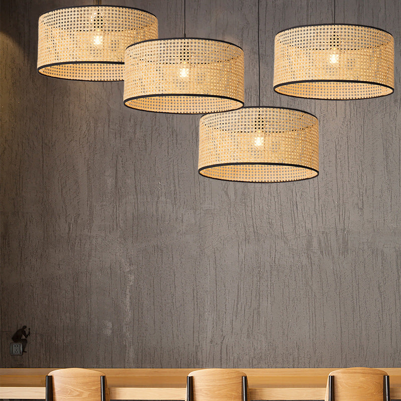 Japanese Rattan Ceiling Lamp Nordic Bedroom Dining Room / Small Size