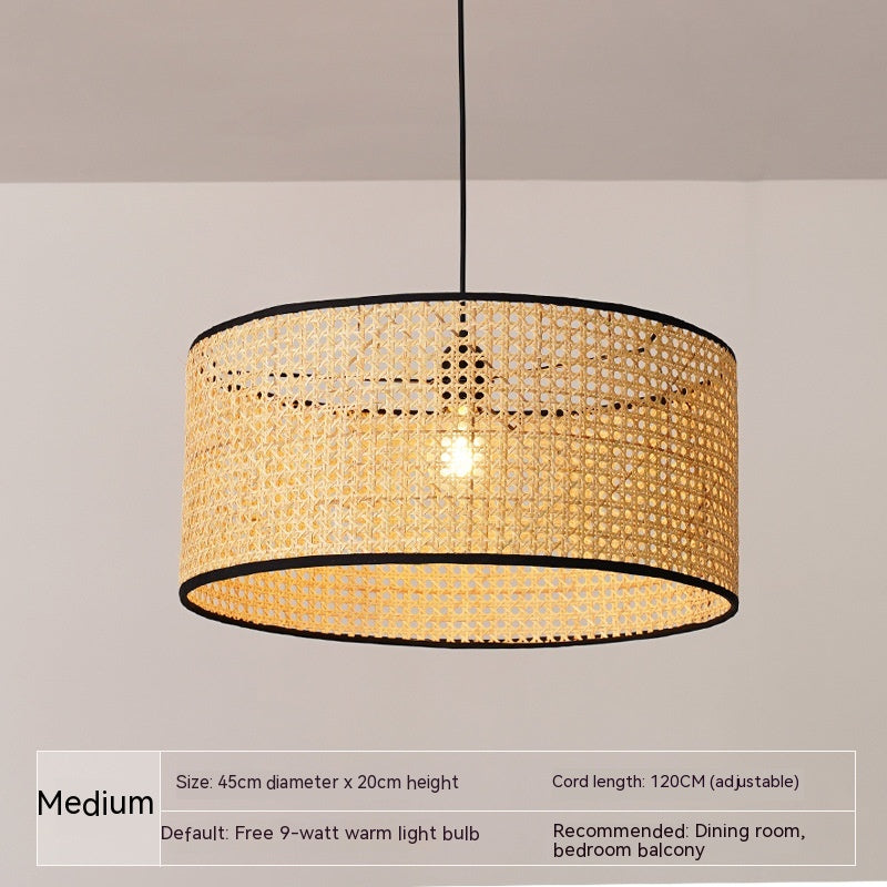 Japanese Rattan Ceiling Lamp Nordic Bedroom Dining Room / Large Size