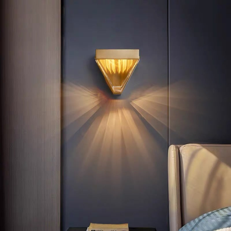 Light Luxury Crystal Wall Lamp Corridor Aisle / Neutral Light / Intrinsic Color Of Copper