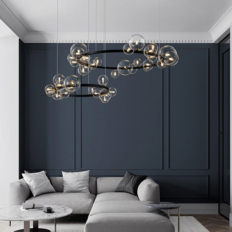 Light Luxury Living Room Light Modern Simple Nordic Bubble Chandelier / Neutral Light / 120cm