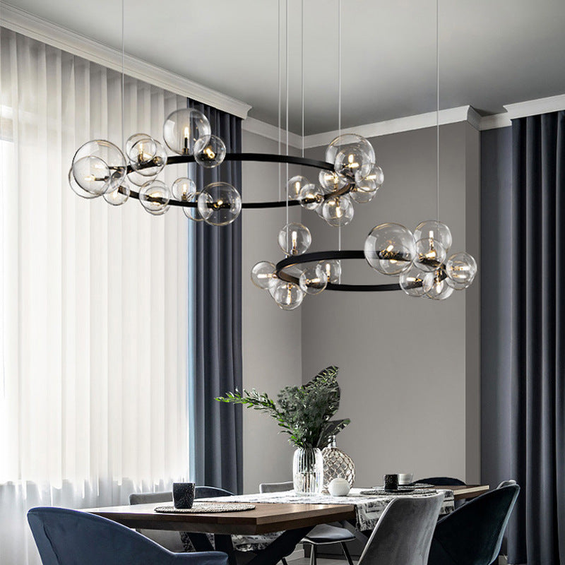 Light Luxury Living Room Light Modern Simple Nordic Bubble Chandelier / Warm Light / 120cm