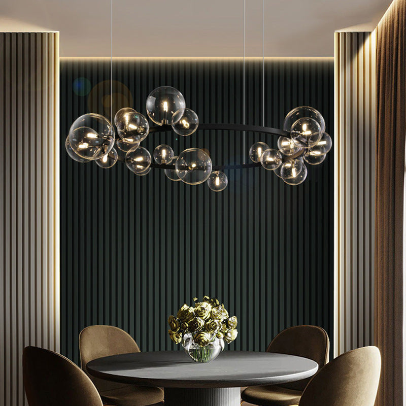 Light Luxury Living Room Light Modern Simple Nordic Bubble Chandelier / Neutral Light / 85cm