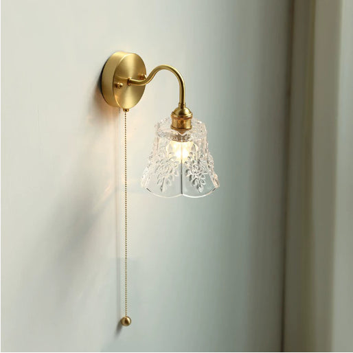 Living Room Bathroom Glass Pumpkin Bedside Aisle Creative Wall Lamp / Brass Edison 4W / Type C