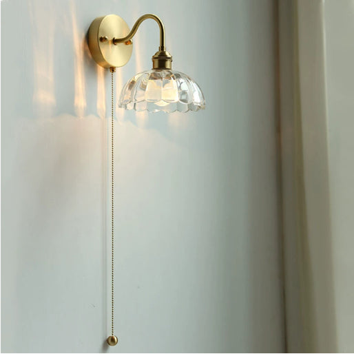 Living Room Bathroom Glass Pumpkin Bedside Aisle Creative Wall Lamp / Brass Edison 4W / Type D
