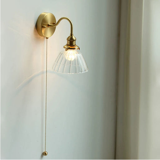 Living Room Bathroom Glass Pumpkin Bedside Aisle Creative Wall Lamp / Brass Edison 4W / E Style