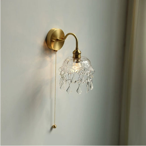 Living Room Bathroom Glass Pumpkin Bedside Aisle Creative Wall Lamp / Brass Edison 4W / Type F