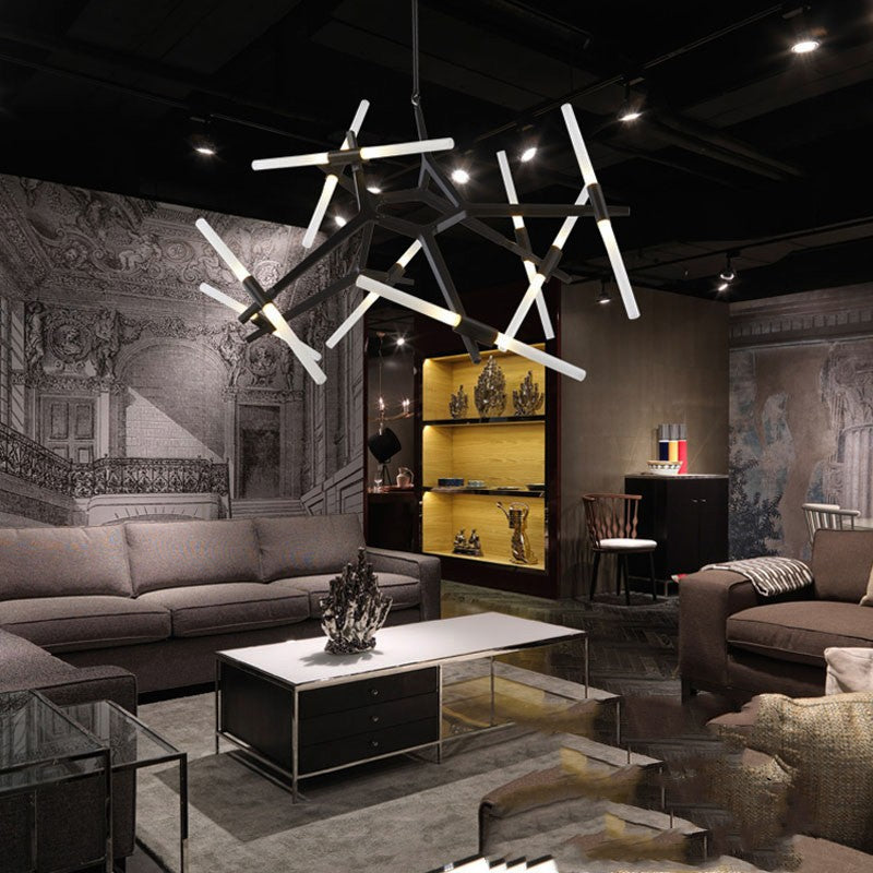 Modern Irregular Living Room Minimalist Dining Room Chandelier / Black / 10heads / Convention