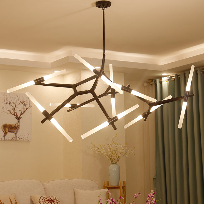 Modern Irregular Living Room Minimalist Dining Room Chandelier / Black / 10heads / Remote control infinitedimming