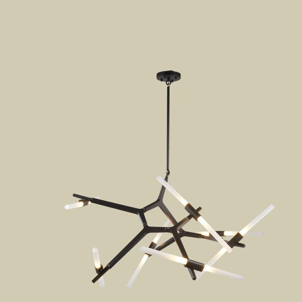 Modern Irregular Living Room Minimalist Dining Room Chandelier / Black / 18heads / Remote control infinitedimming