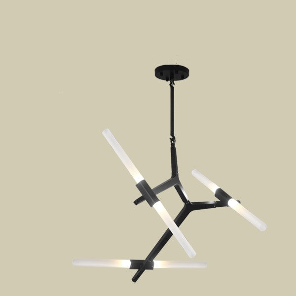 Modern Irregular Living Room Minimalist Dining Room Chandelier / Black / 14heads / Remote control infinitedimming