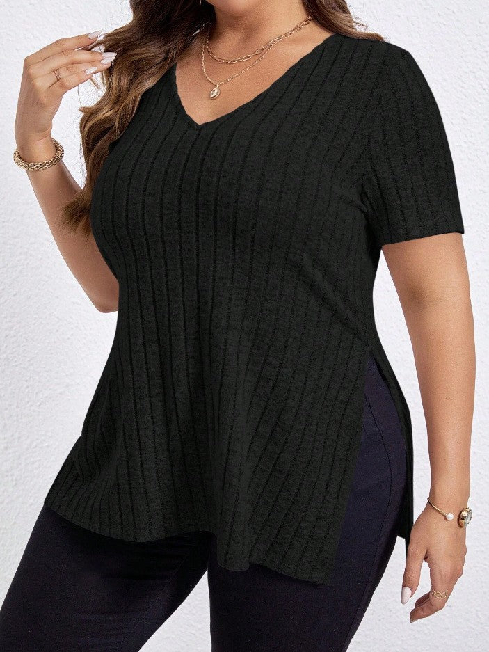 Noelle V-Neck Striped Blouse