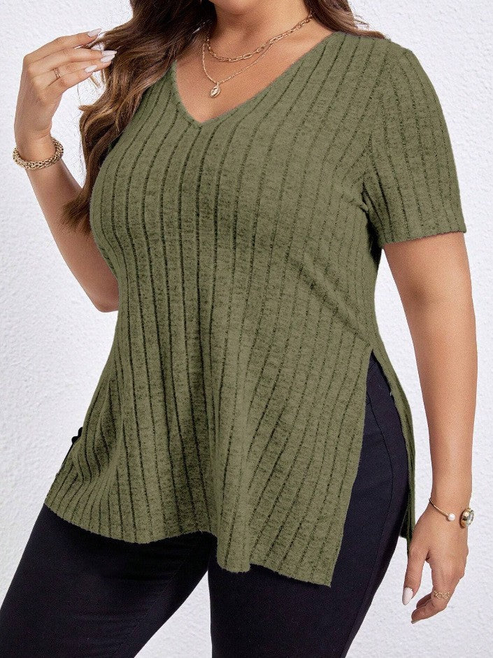 Noelle V-Neck Striped Blouse