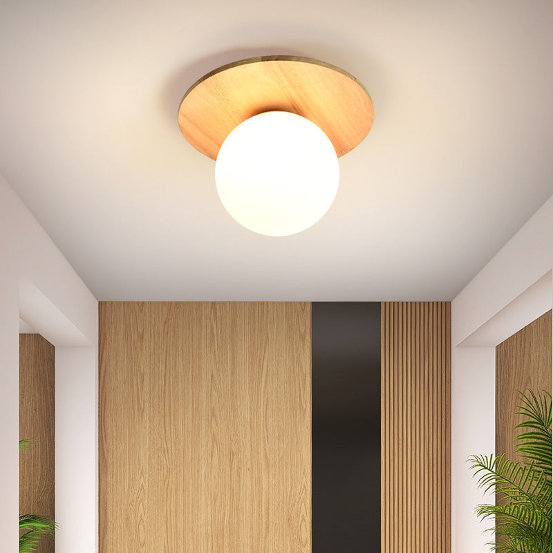 Nordic And Japanese Style Log-style Entrance Light / White Light