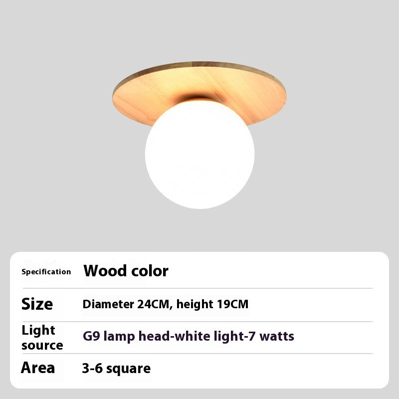 Nordic And Japanese Style Log-style Entrance Light / Three Colors