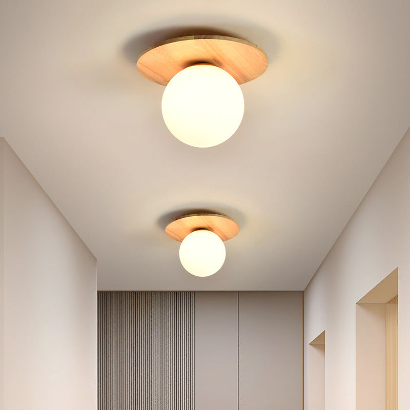 Nordic And Japanese Style Log-style Entrance Light / Warm Light