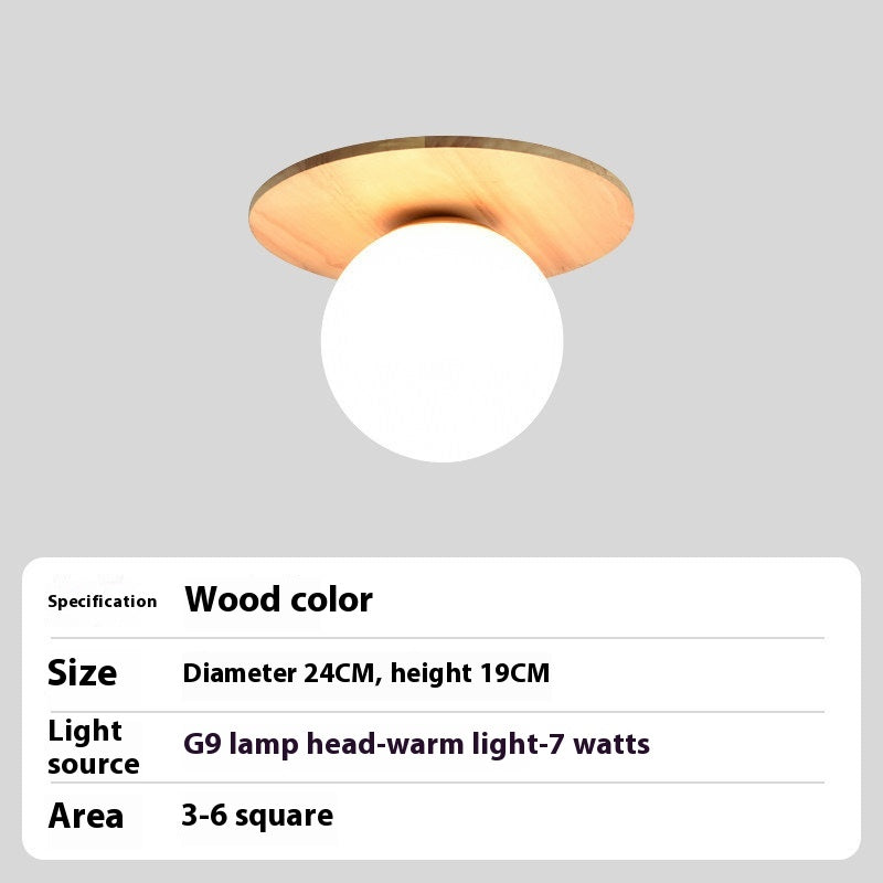 Nordic And Japanese Style Log-style Entrance Light