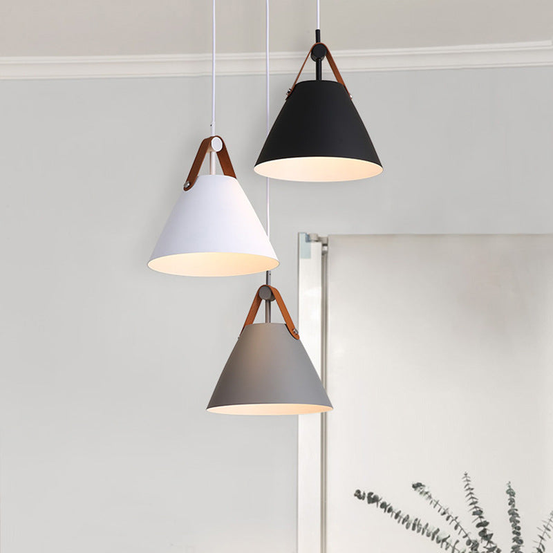 Nordic Dining Room Chandelier Creative Art Simple Personality Macaron Bedroom Bar Lamp / Grey disc / No bulb