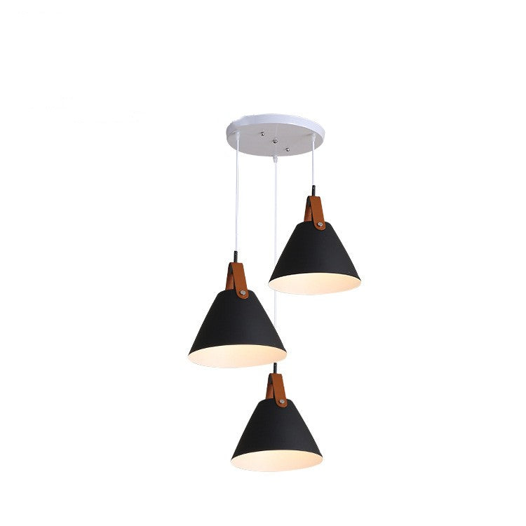 Nordic Dining Room Chandelier Creative Art Simple Personality Macaron Bedroom Bar Lamp / Grey disc / White light