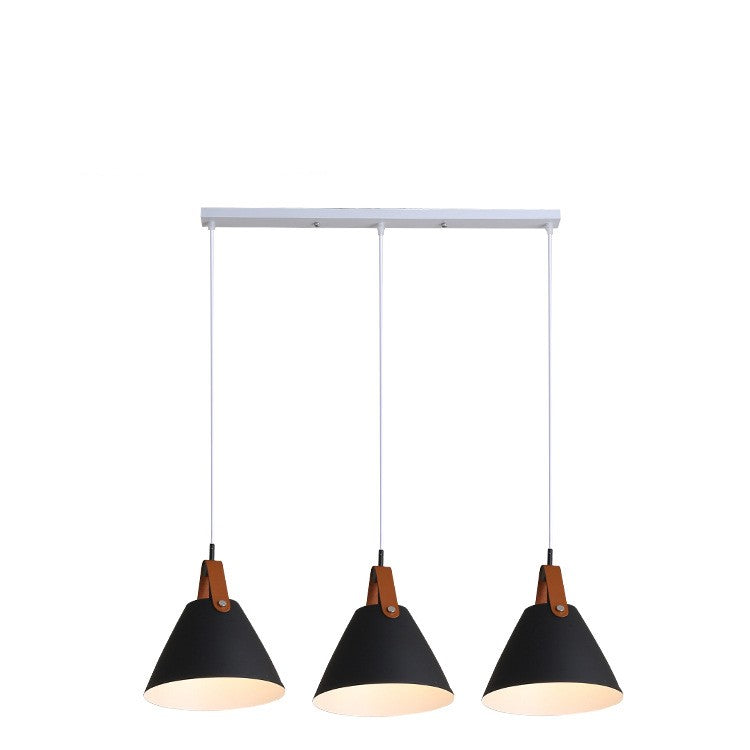 Nordic Dining Room Chandelier Creative Art Simple Personality Macaron Bedroom Bar Lamp / White Long disc / No bulb