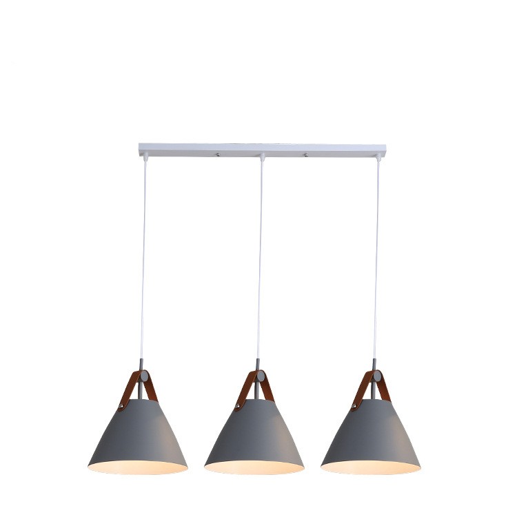 Nordic Dining Room Chandelier Creative Art Simple Personality Macaron Bedroom Bar Lamp / White Long disc / White light