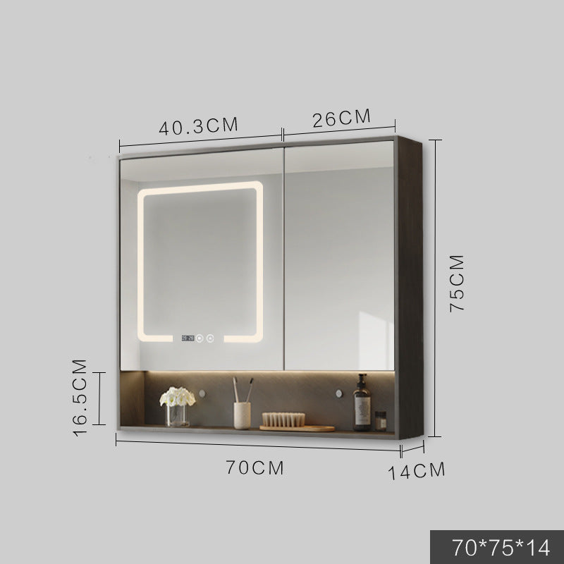 Smart Cabinet With Led Lights Anti-fog Hanging Wall Type Toilet Dressing Bathroom Combination Mirror / Grey / 80cm
