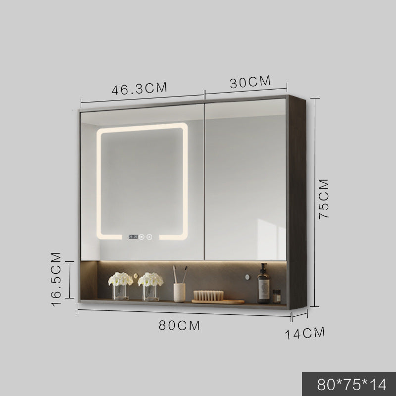 Smart Cabinet With Led Lights Anti-fog Hanging Wall Type Toilet Dressing Bathroom Combination Mirror / Grey / 90cm