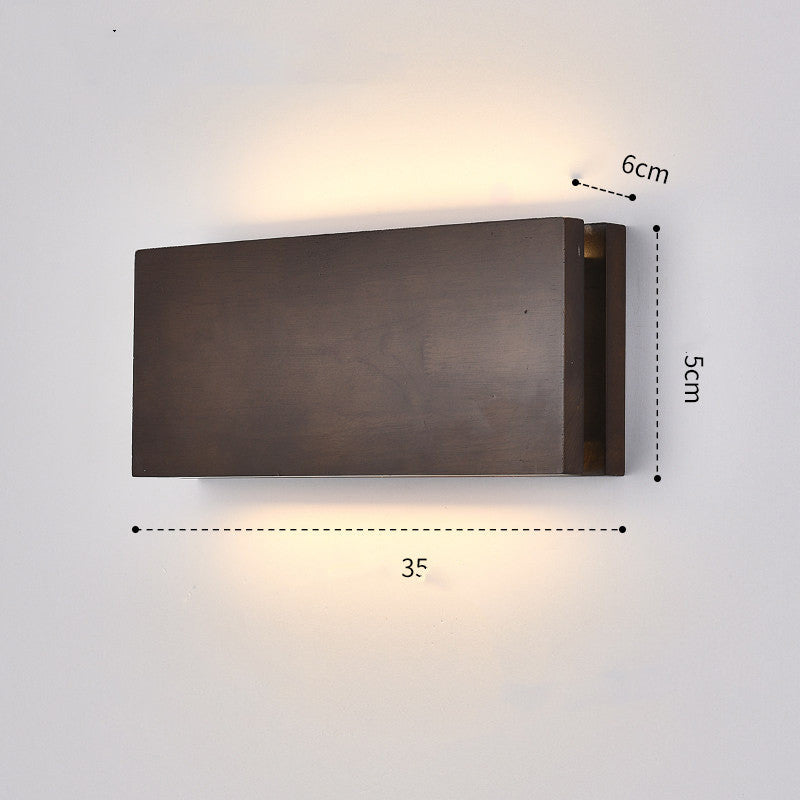 Solid Wood Wall Lamp Bedside Porch Hallway Balcony New Chinese Style / Wood color / Square 22CM 9W / warm light