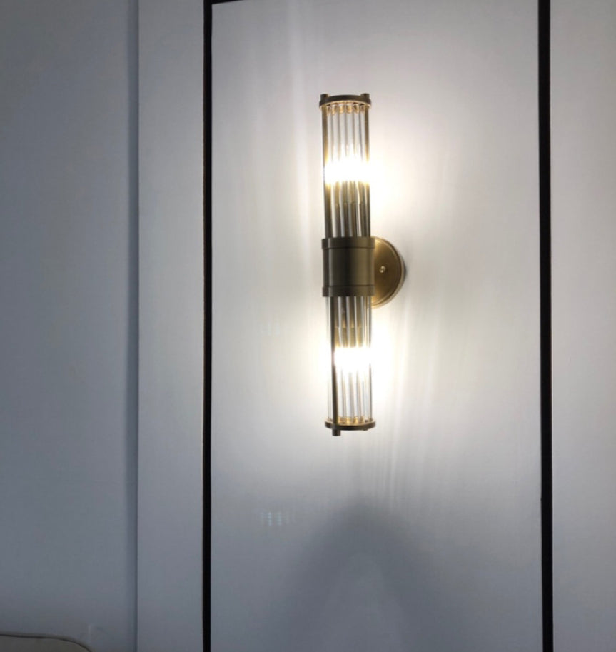 Wall Bedroom Bedside Decoration Mirror Front Lamp / Tricolor Light / Double headed D12 H48CM